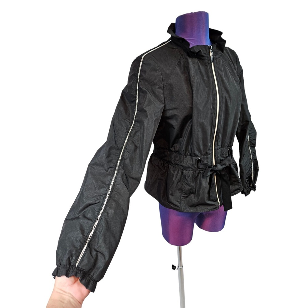 White House Black Market Black Lightweight Windbreaker Jacket Size 10 Women N56 - Picture 5 of 12